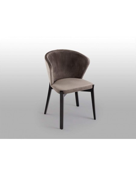 CADEIRA SCHULLER AZURA, metal PRETO, tecido veludo BEIGE.