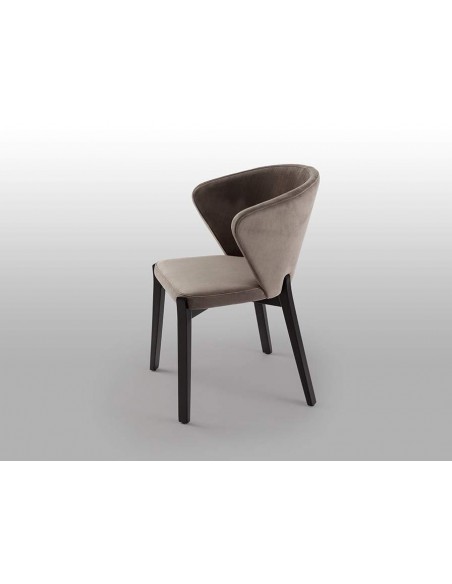 CADEIRA SCHULLER AZURA, metal PRETO, tecido veludo BEIGE.