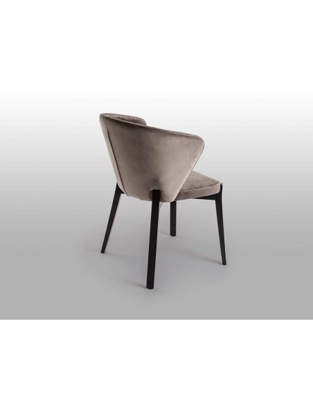 CADEIRA SCHULLER AZURA, metal PRETO, tecido veludo BEIGE.