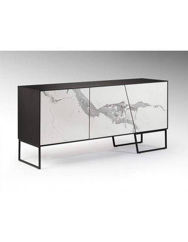 APARADOR SCHULLER KERALA, PORCELANA BRANCO COM freixo PRETO.