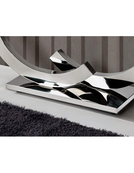 SCHULLER CONSOLA CASANDRA 120 X 38, CRISTAL y PATAS DE ACERO INOX.