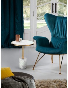 SCHULLER MESA AUXiLIAR DEKALA 46 cm, Mármol y cristal... 2