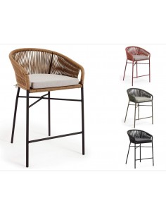 Taburete terraza Yanet 65 de cuerda, acero galvanizado