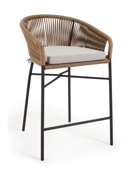 Taburete terraza Yanet 65 de cuerda, acero galvanizado