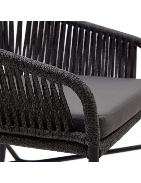 Taburete terraza Yanet 65 de cuerda, acero galvanizado