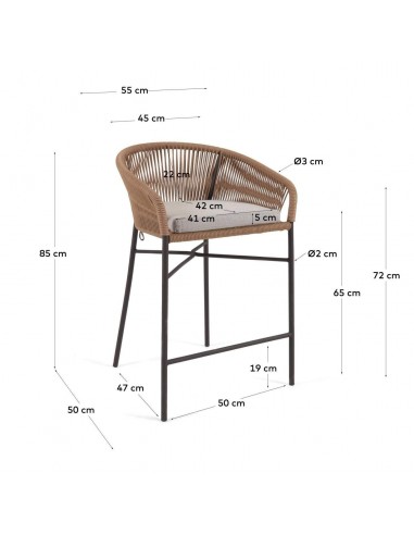 Tamborete terraço Yanet 65 de corda, aço...
