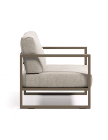 Butaca exterior Comova, tejido gris claro y...