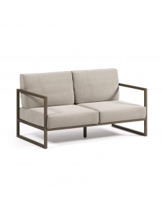 Sofá exterior Comova 150 cm, 2 plazas gris claro y de...