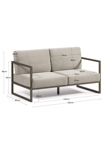 Sofá exterior Comova 150 cm, 2 plazas gris...