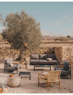 Sofá exterior Comova 150 cm,2 lugares cinza escuro e... 2