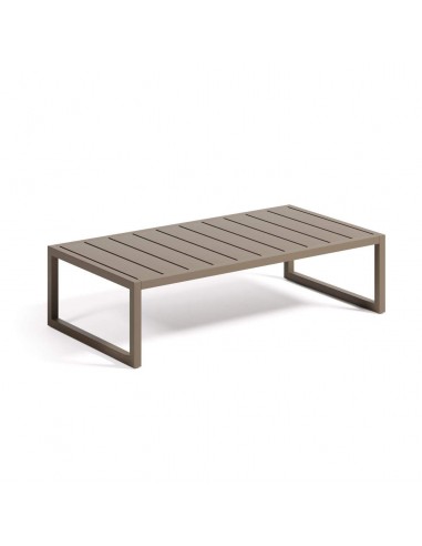 Mesa de centro exterior Comova em alumínio verde 60 x 114 cm.