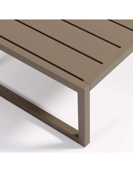 Mesa de centro exterior Comova em alumínio verde 60 x 114 cm.