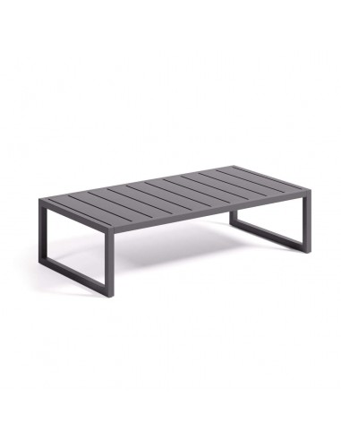 Mesa de centro exterior Comova de aluminio negro 60 x 114 cm.