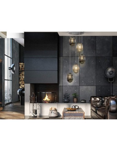 SCHULLER LAMPARA COLGANTE OVILA 5L SMOKE/COÑAC.