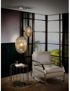 SCHULLER LAMPARA COLGANTE OVILA 1L. COÑAC 30 cm. 2