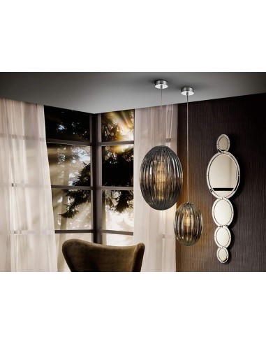 SCHULLER LAMPARA COLGANTE OVILA 1L. SMOKE 30 cm.