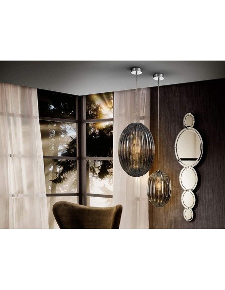 SCHULLER LAMPARA COLGANTE OVILA 1L. SMOKE 30 cm.