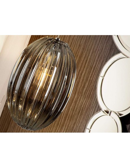 SCHULLER LAMPARA COLGANTE OVILA 1L. SMOKE 20 cm.