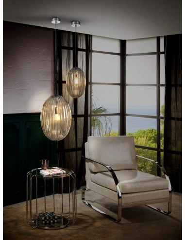 SCHULLER LAMPARA COLGANTE OVILA 1L. COÑAC 20 cm.