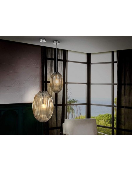 SCHULLER LAMPARA COLGANTE OVILA 1L. COÑAC 20 cm.