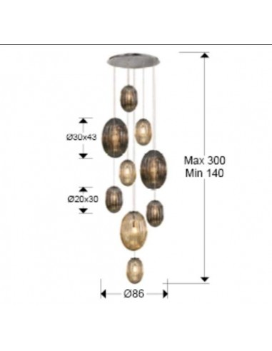 SCHULLER LAMPARA COLGANTE COM RECEPTOR OVILA 9L...