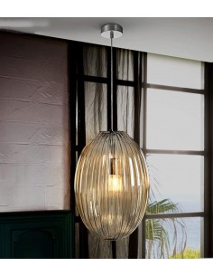 SCHULLER LAMPARA COLGANTE OVILA 1L. COÑAC 30 cm.