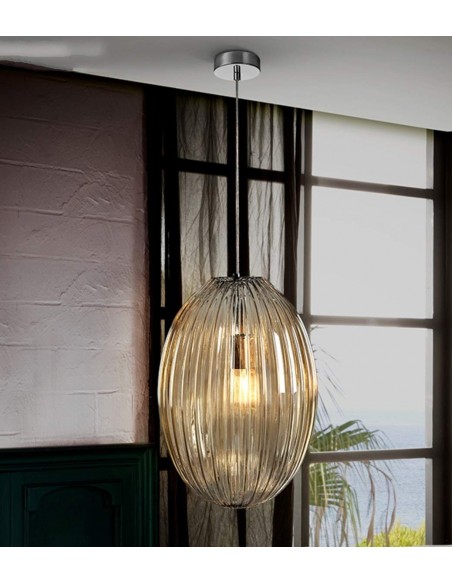 SCHULLER LAMPARA COLGANTE OVILA 1L. COÑAC 30 cm.