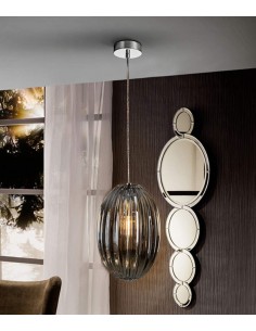 SCHULLER LAMPARA COLGANTE OVILA 1L. SMOKE 20 cm.