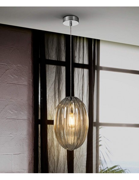 SCHULLER LAMPARA COLGANTE OVILA 1L. COÑAC 20 cm.