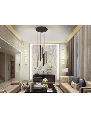 SCHULLER LAMPARA DE TECHO VARAS 9 LUCES, ORO y...