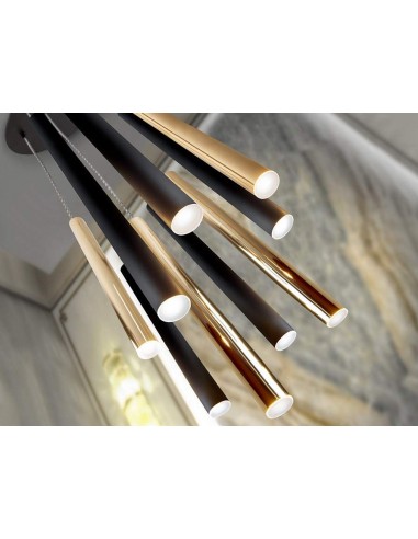 SCHULLER LAMPARA DE TECHO VARAS 9 LUCES, ORO y...