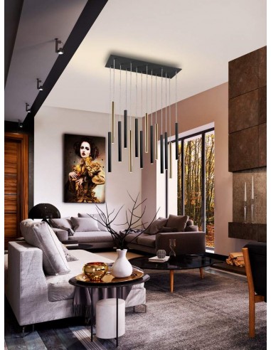 SCHULLER LAMPARA DE TECHO VARAS 14 LUCES CON...