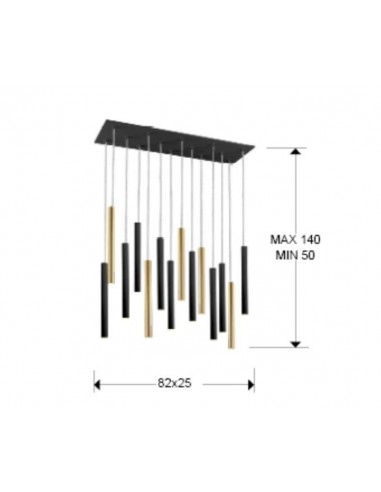SCHULLER LAMPARA DE TECHO VARAS 14 LUCES CON...