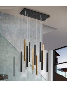 SCHULLER LAMPARA DE TECHO VARAS 11 LUCES CON RECEPTOR,...