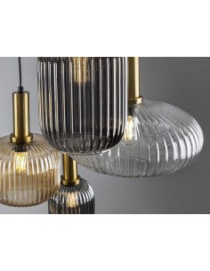 SCHULLER LAMPARA DE TECHO NORMA 4 LUCES, NEGRO y LATÓN. 2