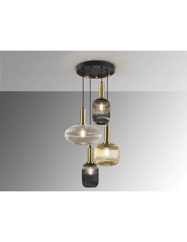 SCHULLER LAMPARA DE TECHO NORMA 4 LUCES, NEGRO...