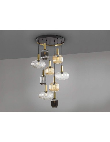 SCHULLER LAMPARA DE TECHO NORMA 9 LUCES, NEGRO...