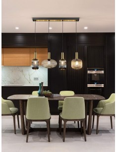 LÂMPADA DE TETO SCHULLER STANDARD 4 LUZES, PRETO e LATÃO. 2