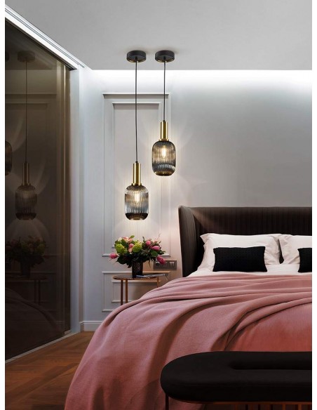 SCHULLER LÂMPADA DE TETO NORMA 1L. CINZA FUMO.