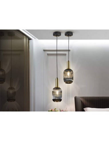 SCHULLER LÂMPADA DE TETO NORMA 1L. CINZA FUMO.