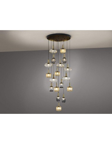 SCHULLER LAMPARA DE TECHO NORMA 18 LUCES, NEGRO...