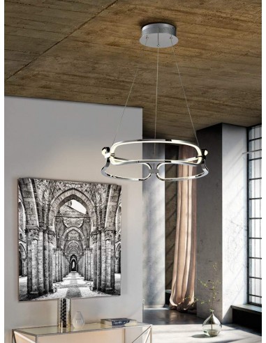 SCHULLER LAMPARA DE TECHO COLETTE 47 CM. CROMO.