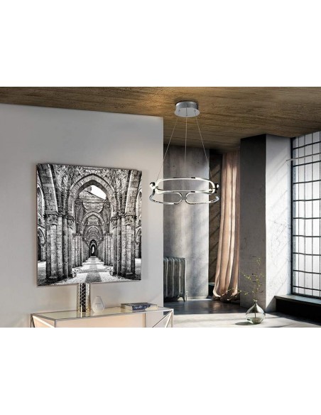 SCHULLER LÂMPADA DE TETO COLETTE 47 CM. COM RECEPTOR. CROMADA.