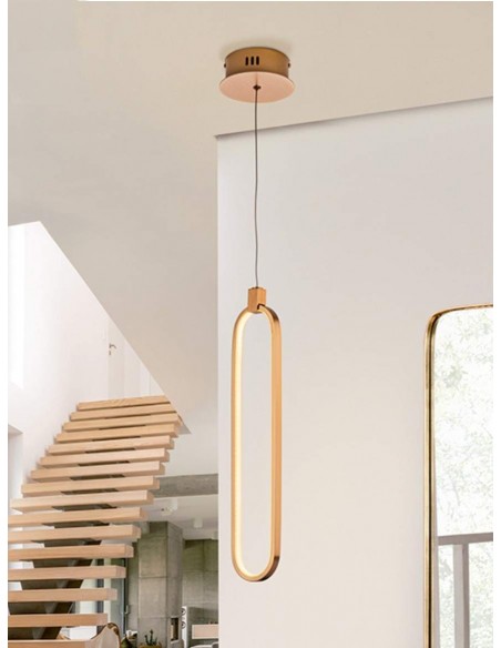 SCHULLER LÂMPADA DE TETO COLETTE 1L. OURO ROSA.