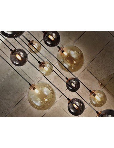 SCHULLER LÂMPADA DE TETO DARK 14 LUZES. PRETO e...