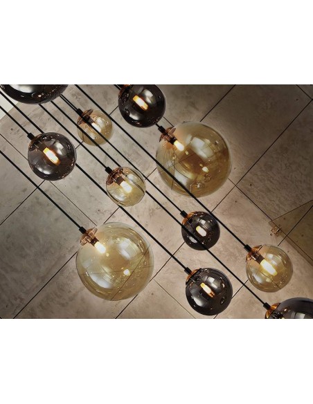 SCHULLER LAMPARA DE TECHO DARK 14 LUCES. NEGRO y LATON.