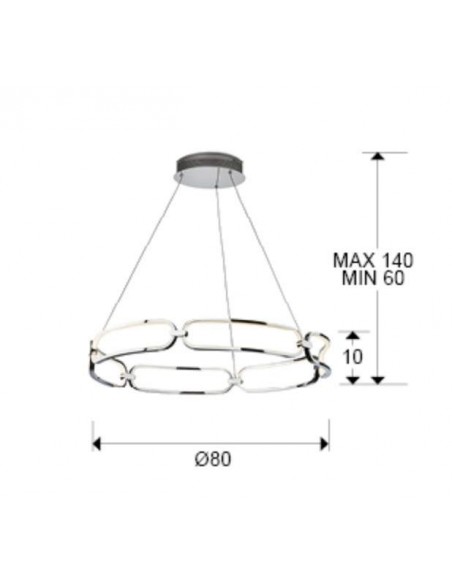 SCHULLER LÂMPADA DE TETO COLETTE 80 CM. COM RECEPTOR. OURO ROSA.