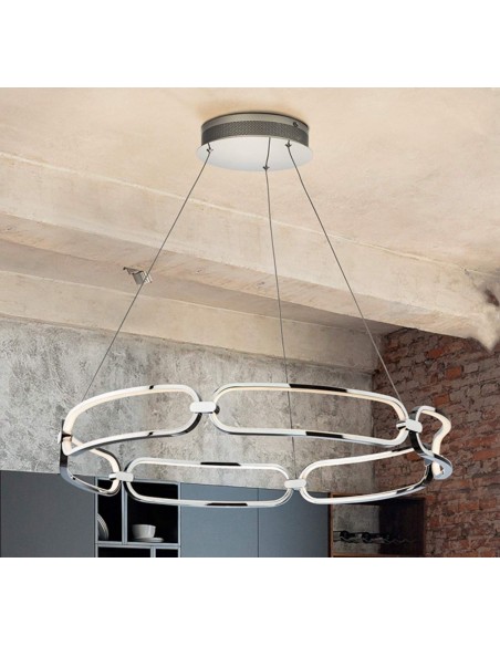 SCHULLER LÂMPADA DE TETO COLETTE 80 CM. COM RECEPTOR. CROMADA.