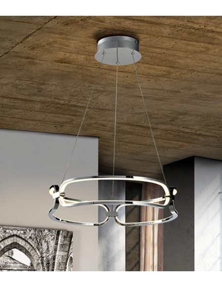 SCHULLER LAMPARA DE TECHO COLETTE 47 CM. CON RECEPTOR. CROMO.