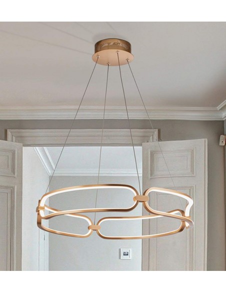 SCHULLER LÂMPADA DE TETO COLETTE 60 CM. COM RECEPTOR. OURO ROSA.